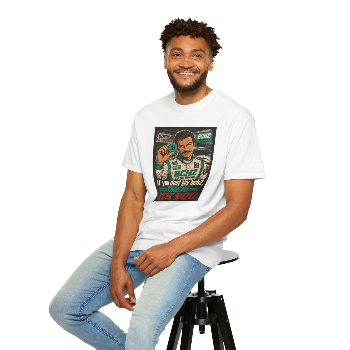 BCH2 Retro Racer T-Shirt — 'If You Don't Buy BCH2, Then F*** You' Graphic Tee