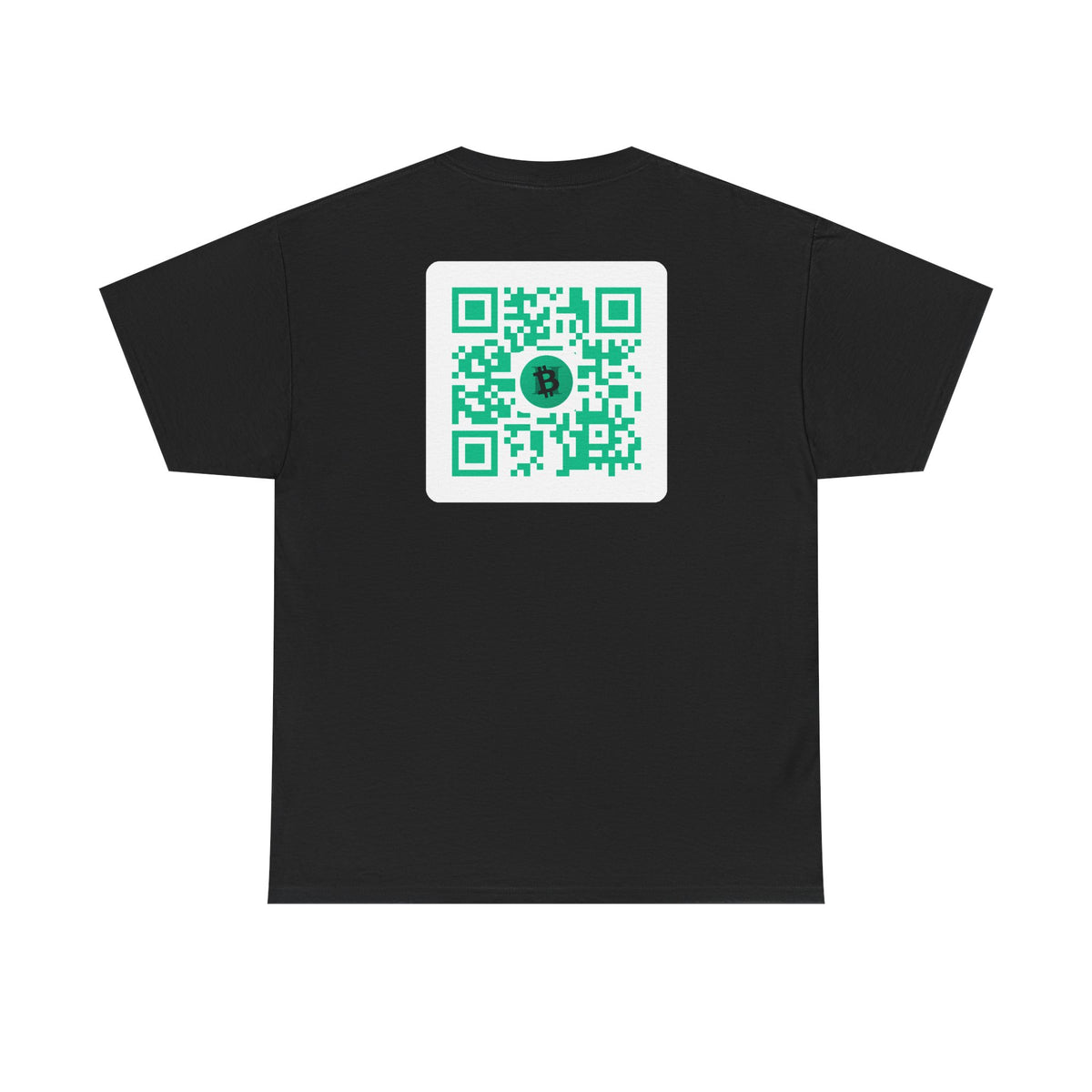Bitcoin QR Code T-Shirt — Crypto Logo Tee with Scannable Back QR