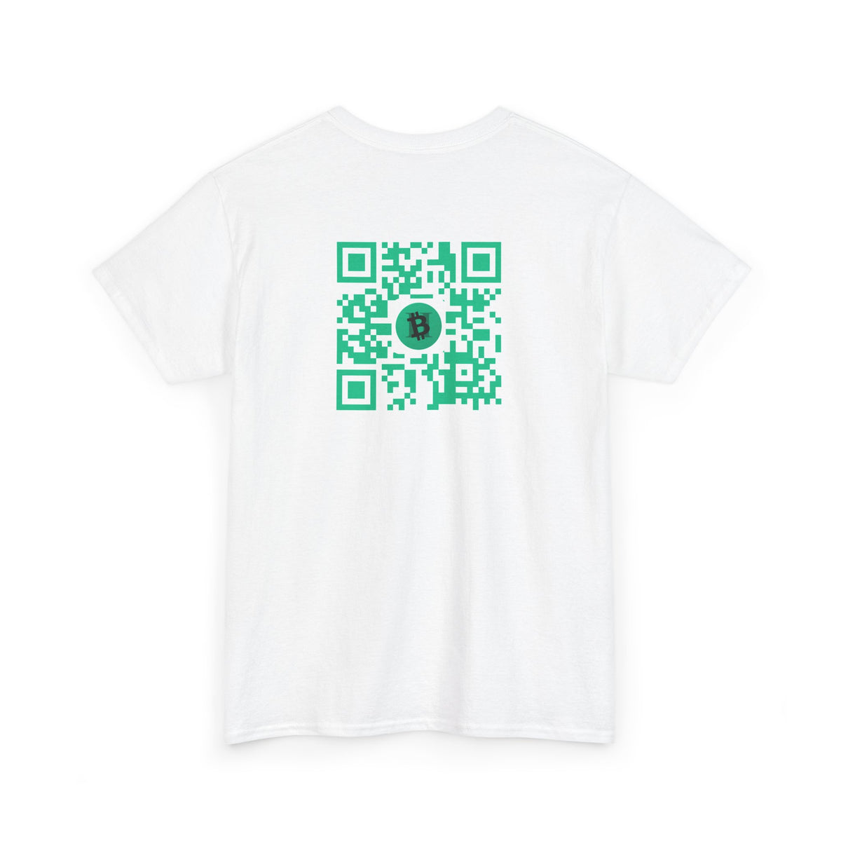 Bitcoin QR Code T-Shirt — Crypto Logo Tee with Scannable Back QR