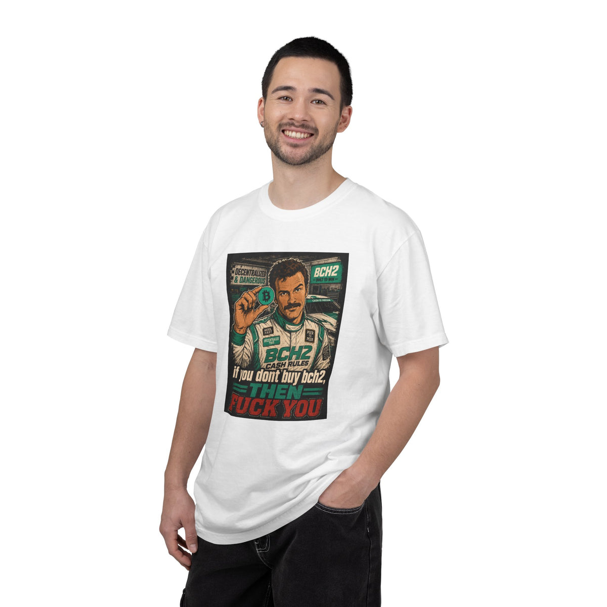 BCH2 Retro Racer T-Shirt — 'If You Don't Buy BCH2, Then F*** You' Graphic Tee