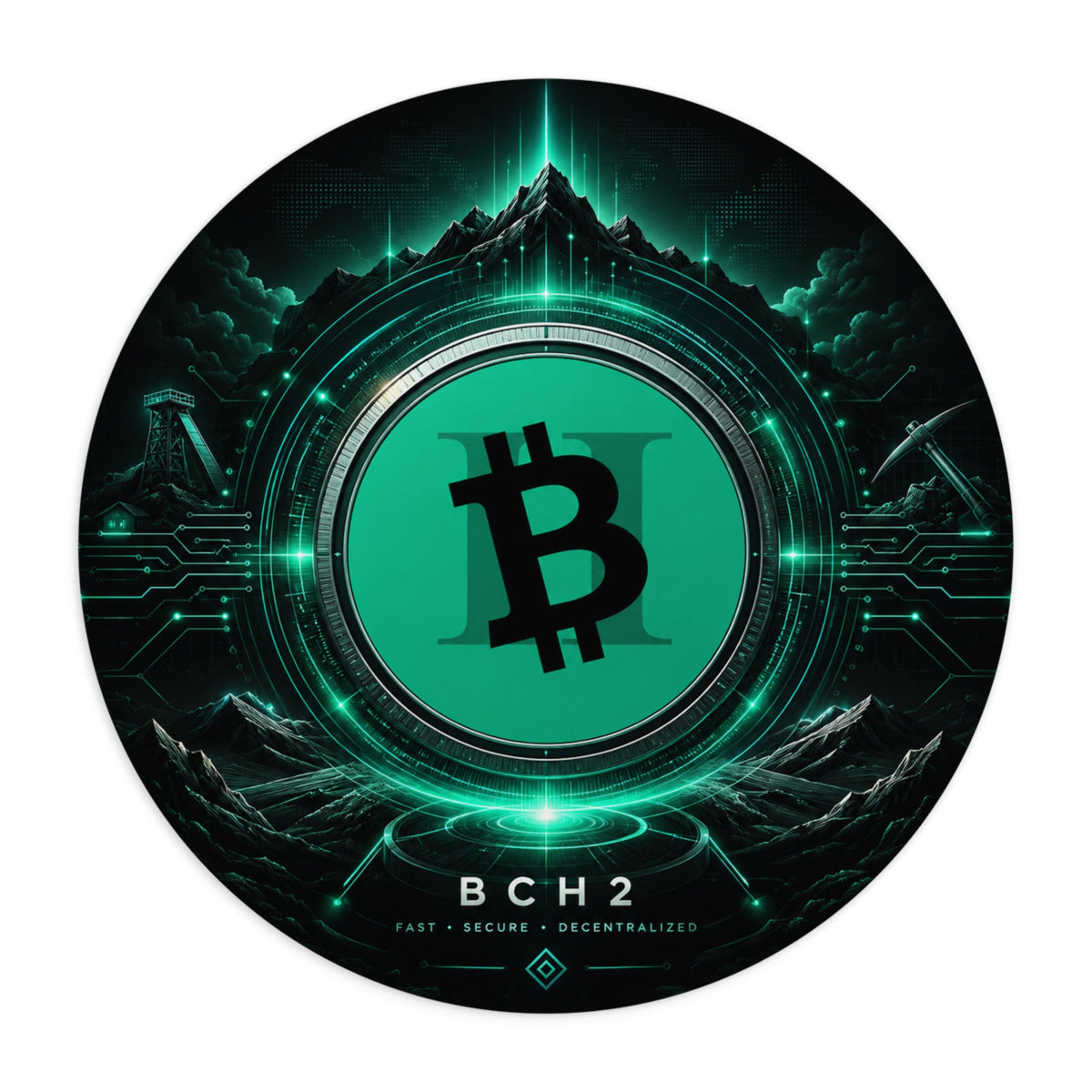 Bitcoin Cash (BCH) Round Mouse Pad