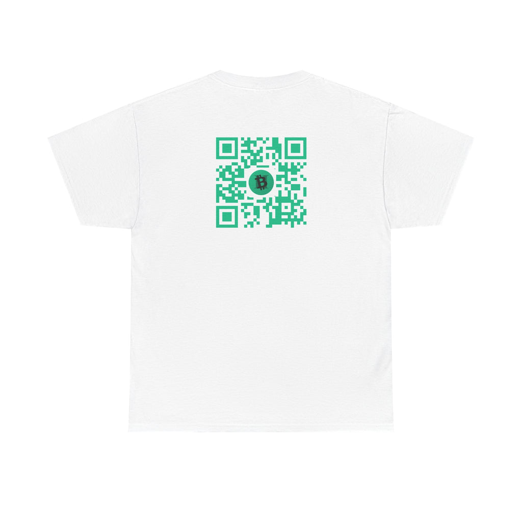 Bitcoin QR Code T-Shirt — Crypto Logo Tee with Scannable Back QR