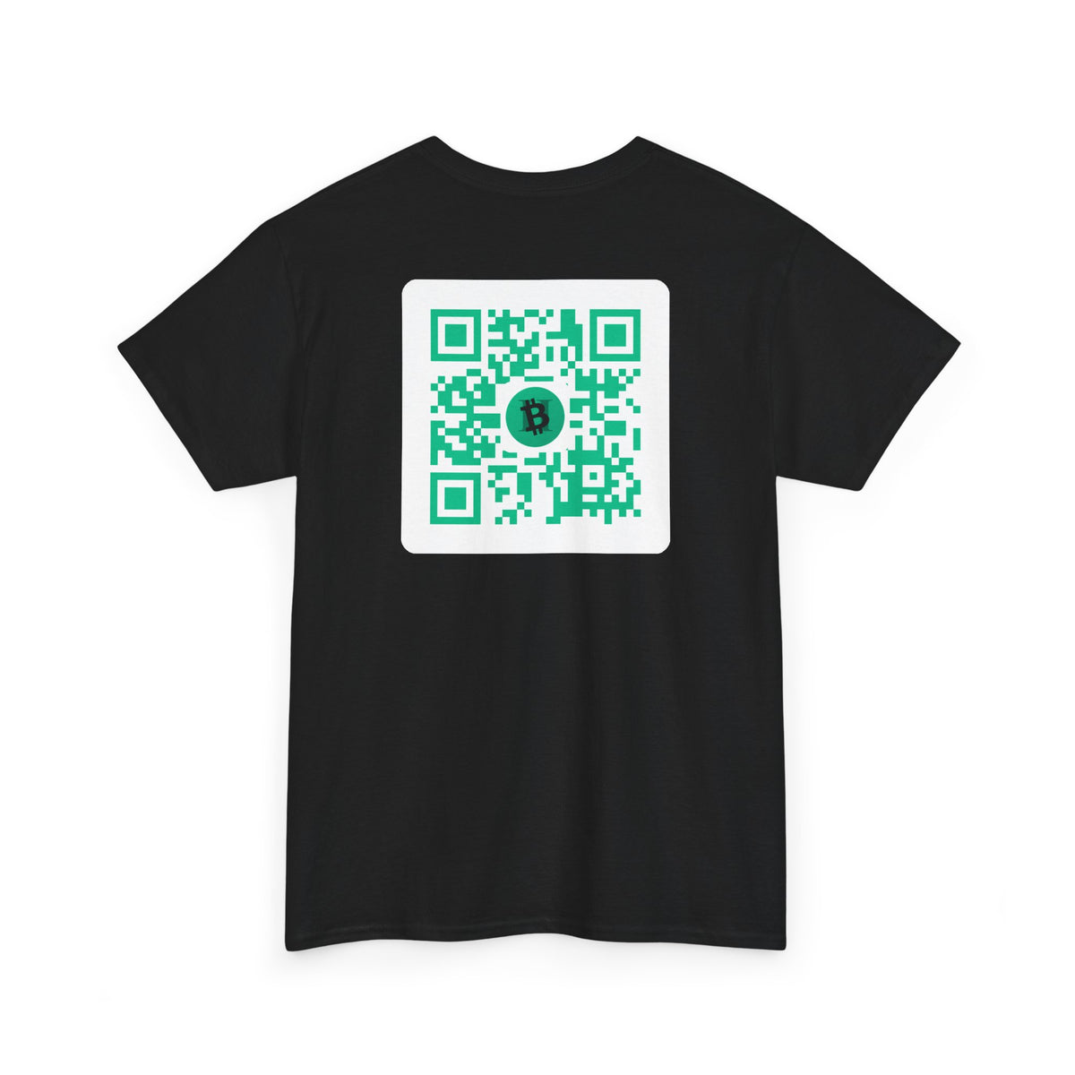 Bitcoin QR Code T-Shirt — Crypto Logo Tee with Scannable Back QR