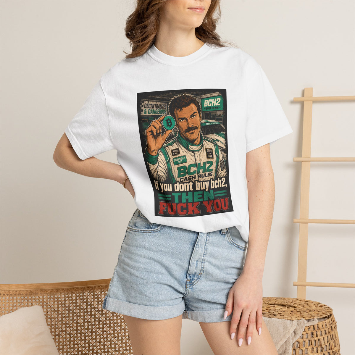 BCH2 Retro Racer T-Shirt — 'If You Don't Buy BCH2, Then F*** You' Graphic Tee