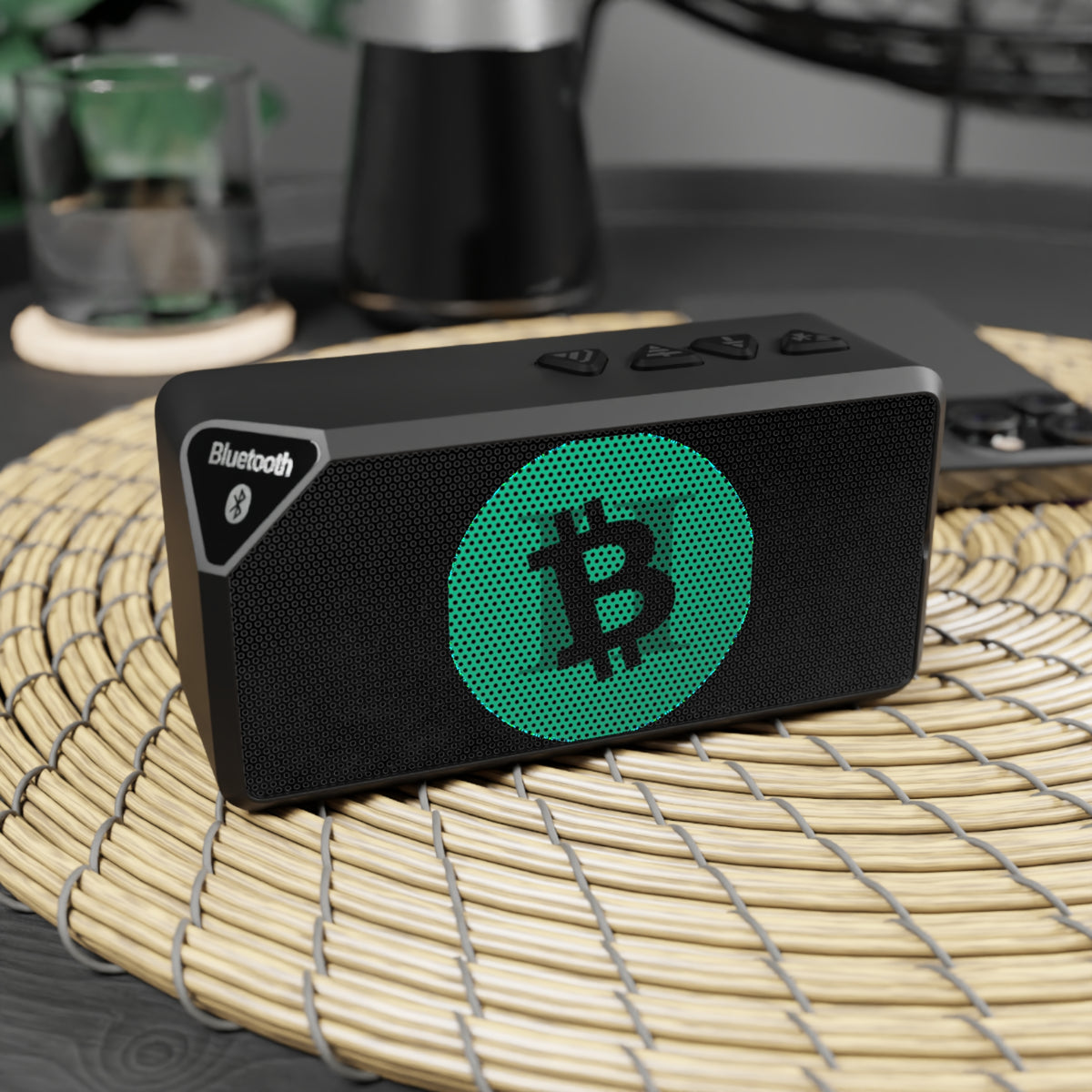 Bitcoin Logo Bluetooth Speaker — Portable Wireless Speaker with Crypto Design